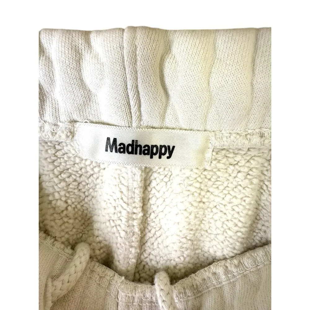 Madhappy Jogger Sweatpants Men’s Small‎ White Athletic Graphic Lounge Pants